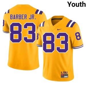Gold College Football Stitched Corey Barber Jr. #83 Louisiana State Tigers Youth Jerseys 628548-214