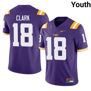 Purple Replica Youth Damone Clark LSU #18 College Football Jerseys 417101-750