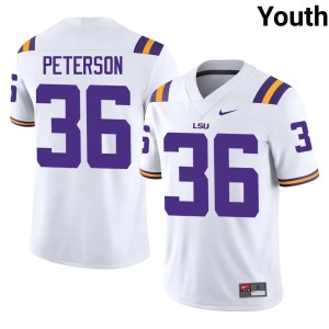 White Youth College Football #36 Louisiana State Tigers 2026 Emari Peterson Jersey 155934-827