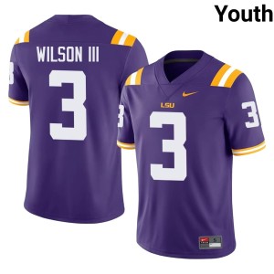 Purple Louisiana State University Tigers #3 Eugene Wilson III College Football Alumni Youth Jerseys 850071-323