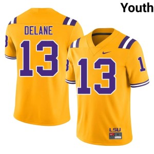 Gold LSU Tigers Faheem Delane College Football Youth 2026-27 #13 Jerseys 315717-952
