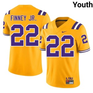 Gold LSU #22 Havon Finney Jr. College Football Youth Limited Jerseys 482027-586