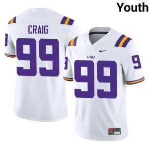 White Hayden Craig LSU Tigers Youth #99 Limited College Football Jerseys 945822-217