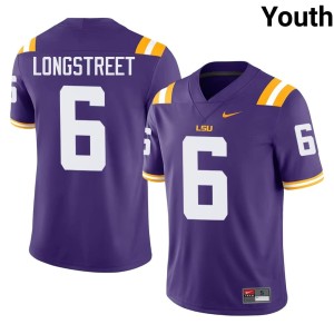 Purple College Football Alumni Husan Longstreet Youth #6 Tigers Jersey 477765-779