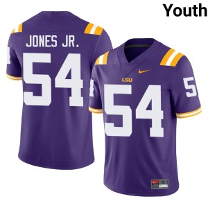Purple Louisiana State University Tigers College Football Youth #54 Ja'Mard Jones Jr. Player Jersey 261779-479