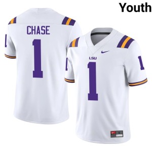 White Ja'Marr Chase High School College Football #1 Youth Louisiana State University Tigers Jerseys 549998-629