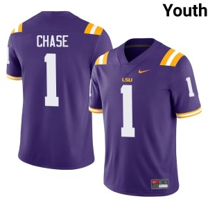 Purple Youth College Football Ja'Marr Chase Limited #1 Fighting Tigers Jerseys 763643-747