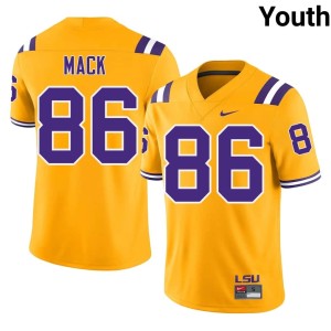 Gold LSU Jabari Mack #86 College Football Youth High School Jersey 426387-862