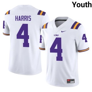 White #4 LSU Youth Alumni Jackson Harris College Football Jersey 146501-724