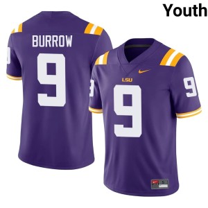 Purple #9 College Football Joe Burrow Youth University Tiger Nation Jersey 740137-872