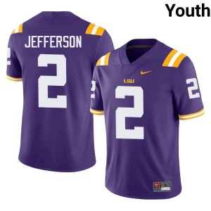 Purple #2 College Football Alumni Justin Jefferson Louisiana State Tigers Youth Jerseys 715224-301