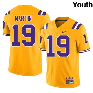 Gold Kaden Martin Youth High School #19 Louisiana State Tigers College Football Jerseys 596249-150