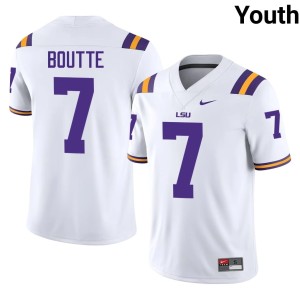 White #7 Kayshon Boutte Tigers College Football Stitched Youth Jerseys 662599-670