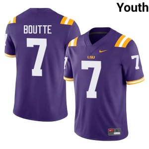 Purple #7 Stitched Youth LSU Kayshon Boutte College Football Jerseys 145130-785