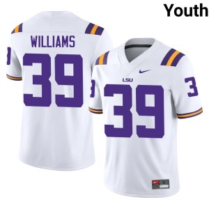 White Youth #39 College Football LSU Lavonte Williams Replica Jerseys 552336-643