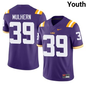Purple Geaux Tigers Youth Mack Mulhern Embroidery #39 College Football Jersey 417152-644