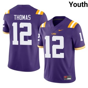 Purple Malachi Thomas College Football Tiger Nation Youth #12 Alumni Jerseys 251820-617