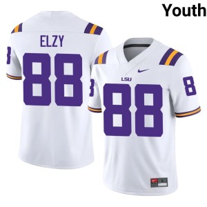 White Alumni #88 Malik Elzy Youth College Football Geaux Tigers Jersey 503172-949