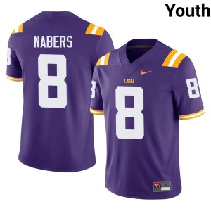 Purple Malik Nabers College Football LSU Tigers #8 High School Youth Jersey 787480-187
