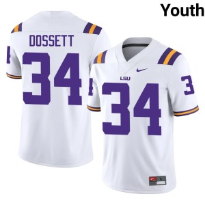White #34 College Football Fighting Tigers Mason Dossett 2026-27 Youth Jersey 558042-576