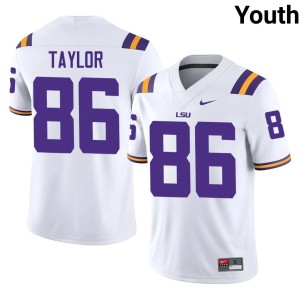 White Mason Taylor 2026 College Football Louisiana State University Tigers #86 Youth Jersey 769698-502