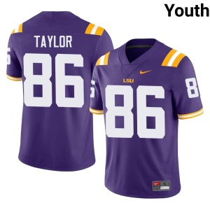 Purple Limited Youth #86 Mason Taylor College Football LSU Jersey 173349-336