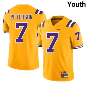 Gold Youth Replica College Football #7 Patrick Peterson Fighting Tigers Jerseys 617952-285