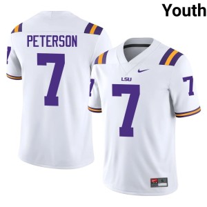 White 2026-27 Patrick Peterson #7 Youth College Football Fighting Tigers Jersey 550009-477