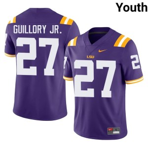 Purple Raycine Guillory Jr. Geaux Tigers College Football Youth #27 Limited Jerseys 587828-907