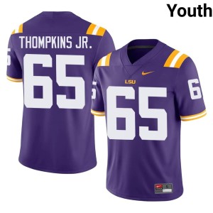 Purple #65 Tigers College Football Sean Thompkins Jr. Youth Alumni Jerseys 715079-719