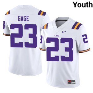 White Louisiana State Tigers Official #23 Stacy Gage Youth College Football Jersey 674770-975