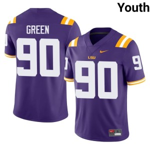 Purple Alumni College Football #90 Youth Geaux Tigers Stephiylan Green Jersey 677269-451