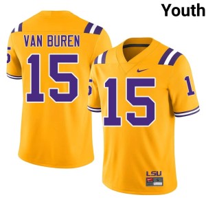 Gold College Football Youth Steve Van Buren 2026-27 #15 Tigers Jersey 996746-446
