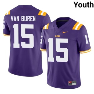 Purple College Football Louisiana State University Tigers Youth NCAA #15 Steve Van Buren Jersey 705059-207