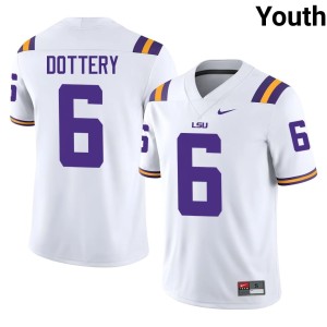 White #6 High School LSU College Football Youth TJ Dottery Jerseys 293706-697