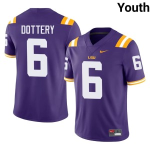 Purple Official Youth Tiger Nation #6 College Football TJ Dottery Jerseys 122507-831