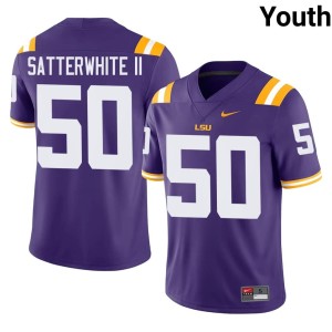 Purple #50 William Satterwhite II LSU Tigers Youth College Football Alumni Jerseys 777352-612