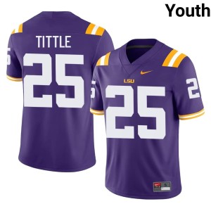 Purple Youth Y.A. Tittle #25 University Fighting Tigers College Football Jerseys 117213-494