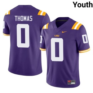 Purple Alumni College Football Zavion Thomas #0 LSU Youth Jerseys 255819-658